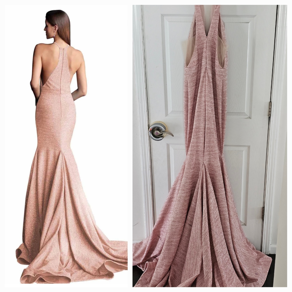 Jovani size 4 pageant prom blush pink color gown Elegant Pink Sleeveless Gown